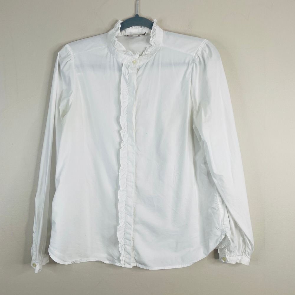 Vintage Loft Ruffle Neck Old Money Top Womens Medium Academia Feminine Victorian